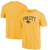 Iowa Hawkeyes Fanatics Branded Yellow Arched City Tri Blend T-Shirt,baseball caps,new era cap wholesale,wholesale hats
